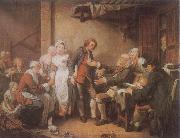 Jean Baptiste Greuze L-Accordee de Village oil painting artist